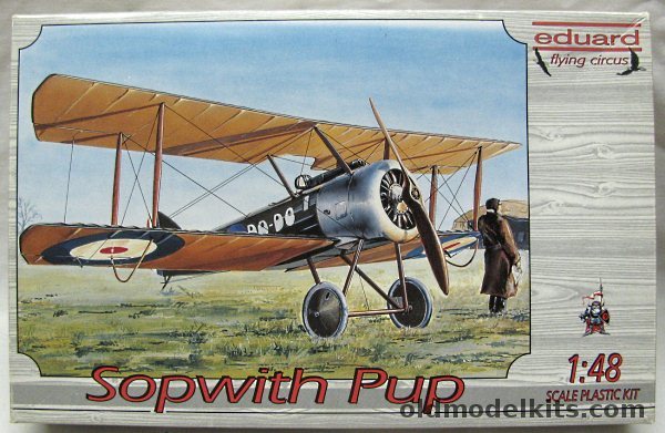 Eduard 1/48 Sopwith Pup - #9899 No. 4 (Naval) Squadron Dover Oct. 1917 / #A648 No. 54 Sq RFC in France Dec of 1916, 8011 plastic model kit